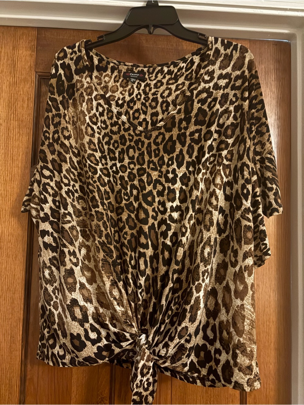 Cocomo Leopard-Print Tie-Front Tunic in Brown and Black